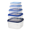 Komplet pojemników kwadratowych KLIC BOX 5 sztuk 0,4L 0,7L 1,0L 1,6L 2,4L